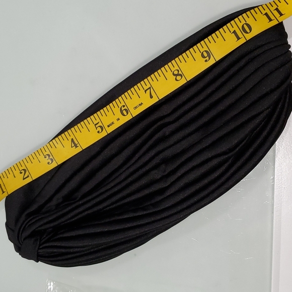 Unissex Black Front Knot Turban Head Wrap - Picture 7 of 7